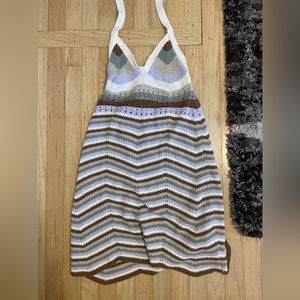Super cute, medium halter crochet dress! Swim coverup! Open back! Never worn!